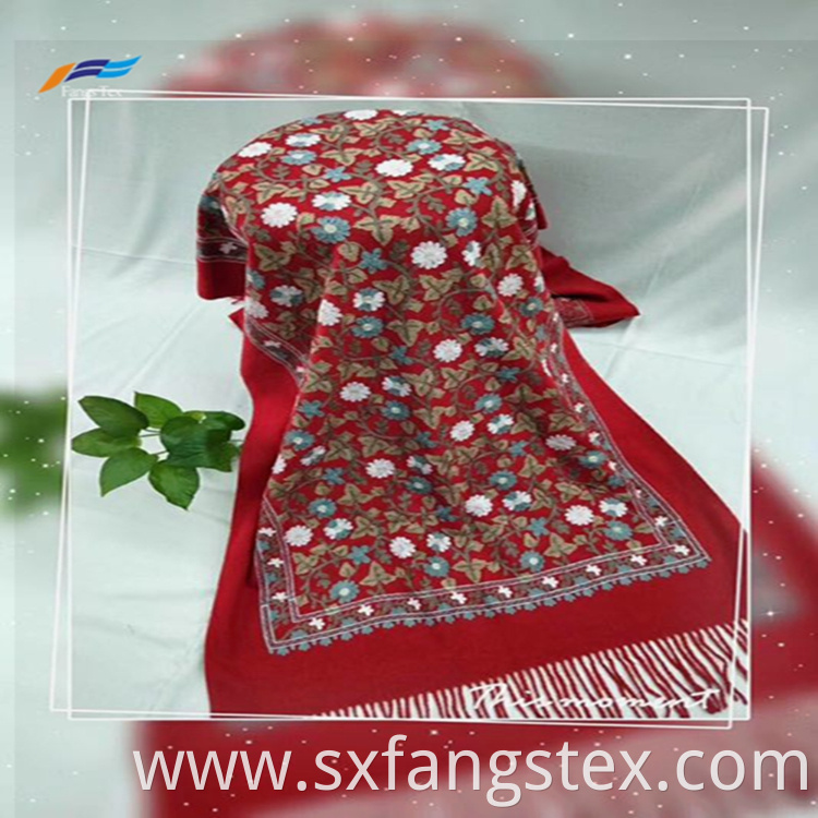 Elegant Design Floral Embroiderd Ladies Polyester Scarf 6